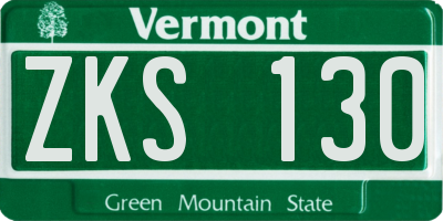 VT license plate ZKS130
