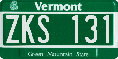 VT license plate ZKS131