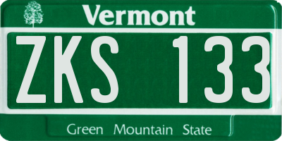 VT license plate ZKS133