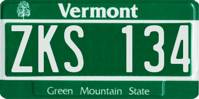 VT license plate ZKS134