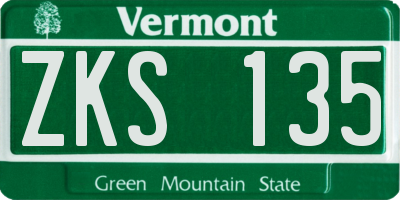 VT license plate ZKS135