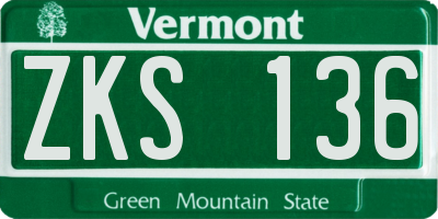 VT license plate ZKS136