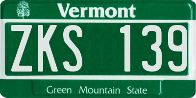 VT license plate ZKS139