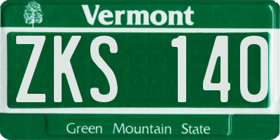 VT license plate ZKS140