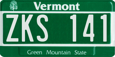 VT license plate ZKS141