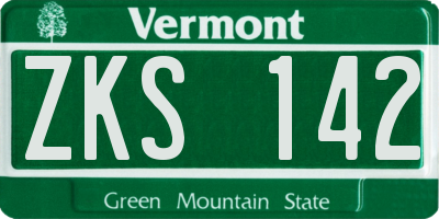 VT license plate ZKS142