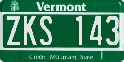 VT license plate ZKS143