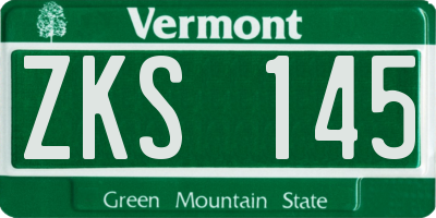 VT license plate ZKS145