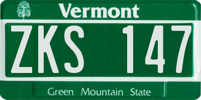 VT license plate ZKS147