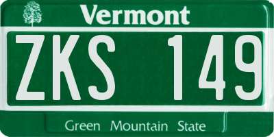 VT license plate ZKS149