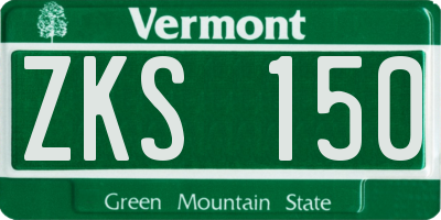 VT license plate ZKS150