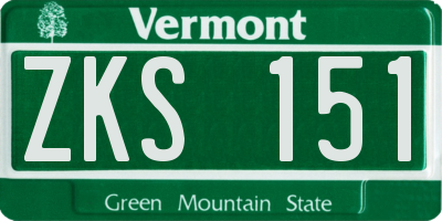 VT license plate ZKS151