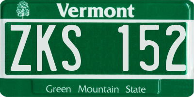 VT license plate ZKS152