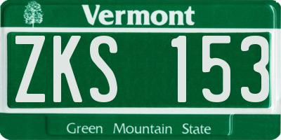 VT license plate ZKS153