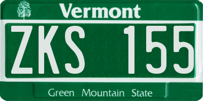 VT license plate ZKS155