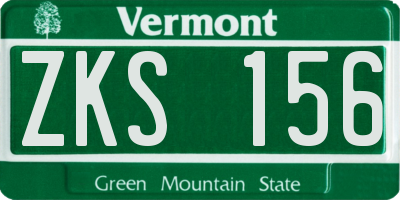 VT license plate ZKS156