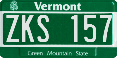 VT license plate ZKS157