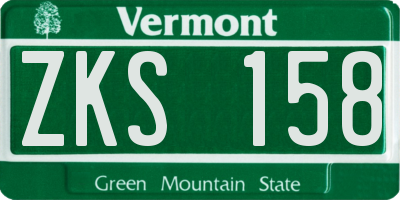 VT license plate ZKS158