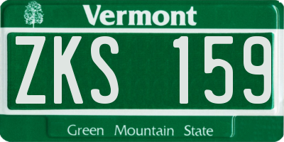 VT license plate ZKS159