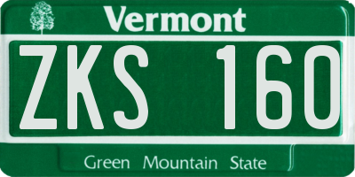VT license plate ZKS160
