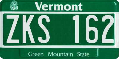 VT license plate ZKS162