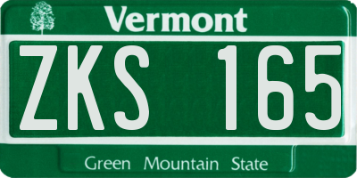 VT license plate ZKS165