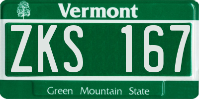 VT license plate ZKS167