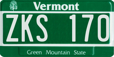 VT license plate ZKS170