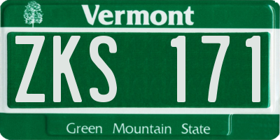 VT license plate ZKS171