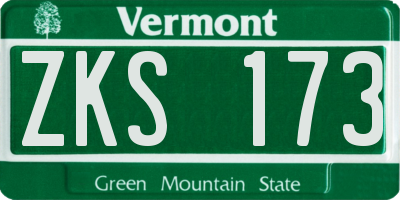 VT license plate ZKS173