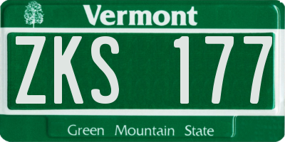 VT license plate ZKS177