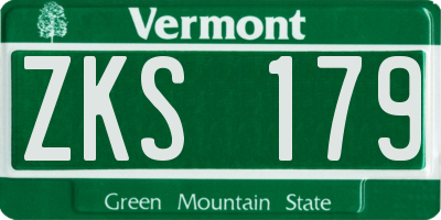 VT license plate ZKS179