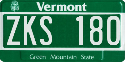 VT license plate ZKS180