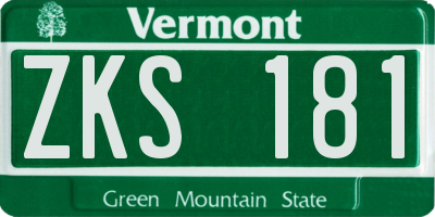 VT license plate ZKS181