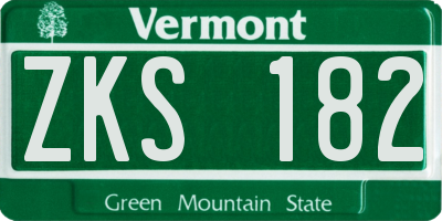 VT license plate ZKS182