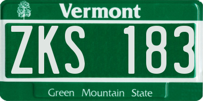 VT license plate ZKS183