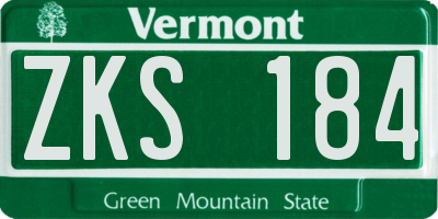 VT license plate ZKS184