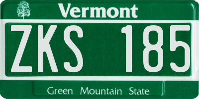 VT license plate ZKS185