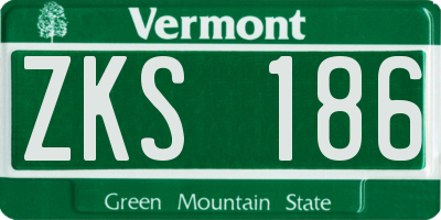 VT license plate ZKS186