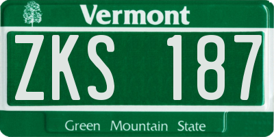 VT license plate ZKS187