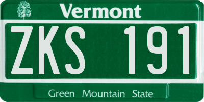 VT license plate ZKS191