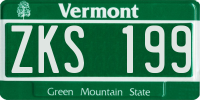 VT license plate ZKS199