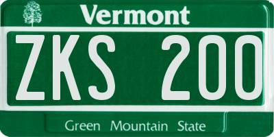 VT license plate ZKS200