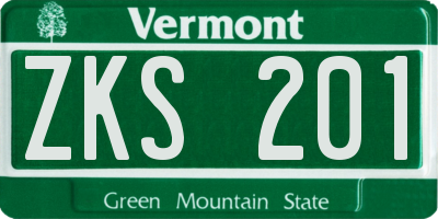 VT license plate ZKS201
