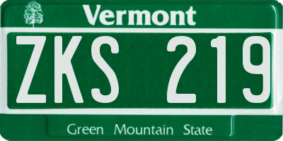 VT license plate ZKS219