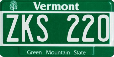 VT license plate ZKS220