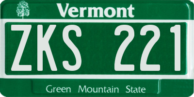 VT license plate ZKS221