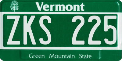 VT license plate ZKS225