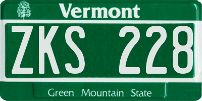 VT license plate ZKS228