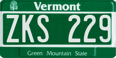 VT license plate ZKS229